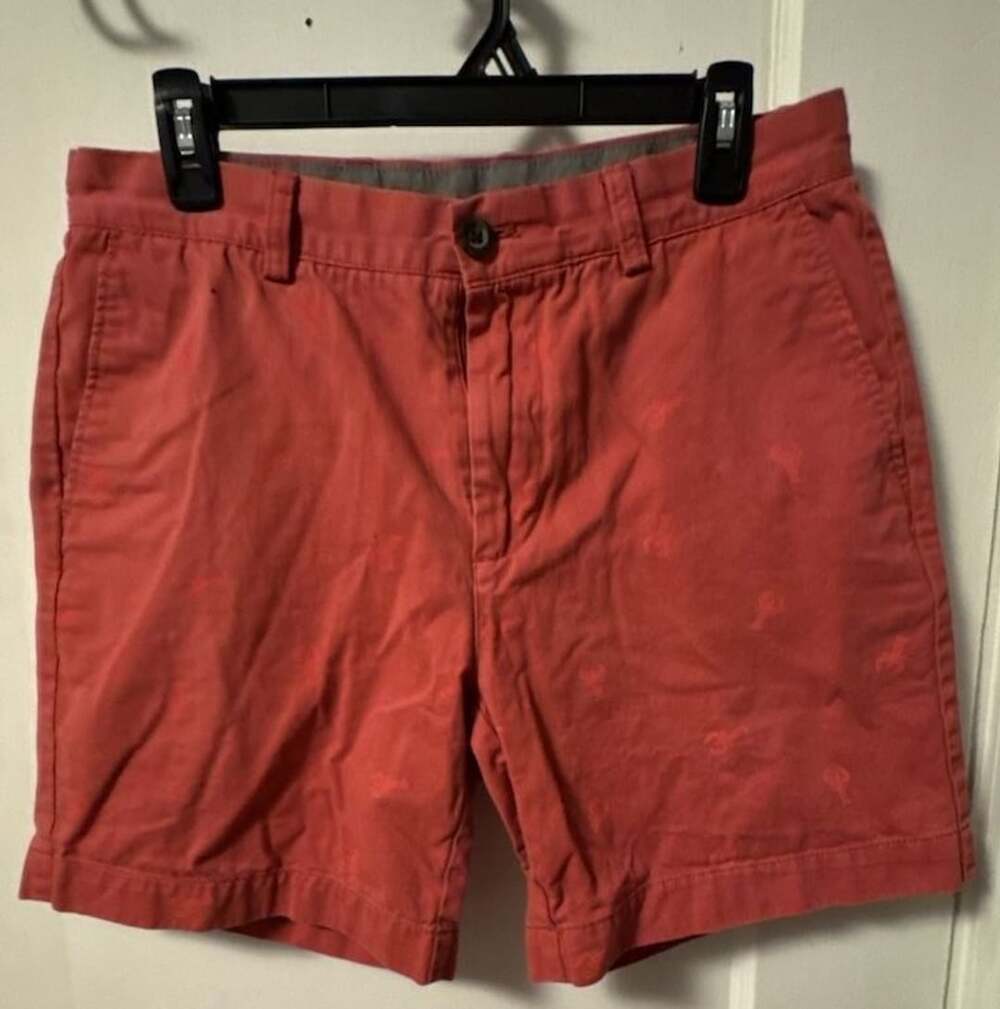 Amazon Essentials Men's Slim-Fit Lobster Print Shorts Red